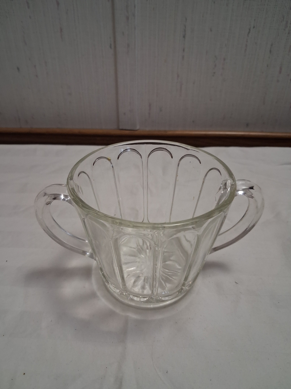 Hocking Colonial Clear Glass Sugar Dish Planter Utensil Holder Vintage